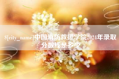 东台中国消防救援学院2024年录取分数线是多少