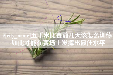 东台五千米比赛前几天该怎么训练-如此才能在赛场上发挥出最佳水平