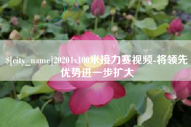 东台20204x100米接力赛视频-将领先优势进一步扩大