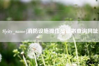 东台消防设施操作员证书查询网址
