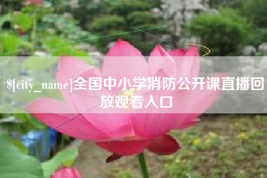 东台全国中小学消防公开课直播回放观看入口