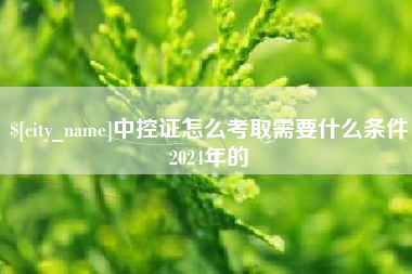 东台中控证怎么考取需要什么条件2024年的